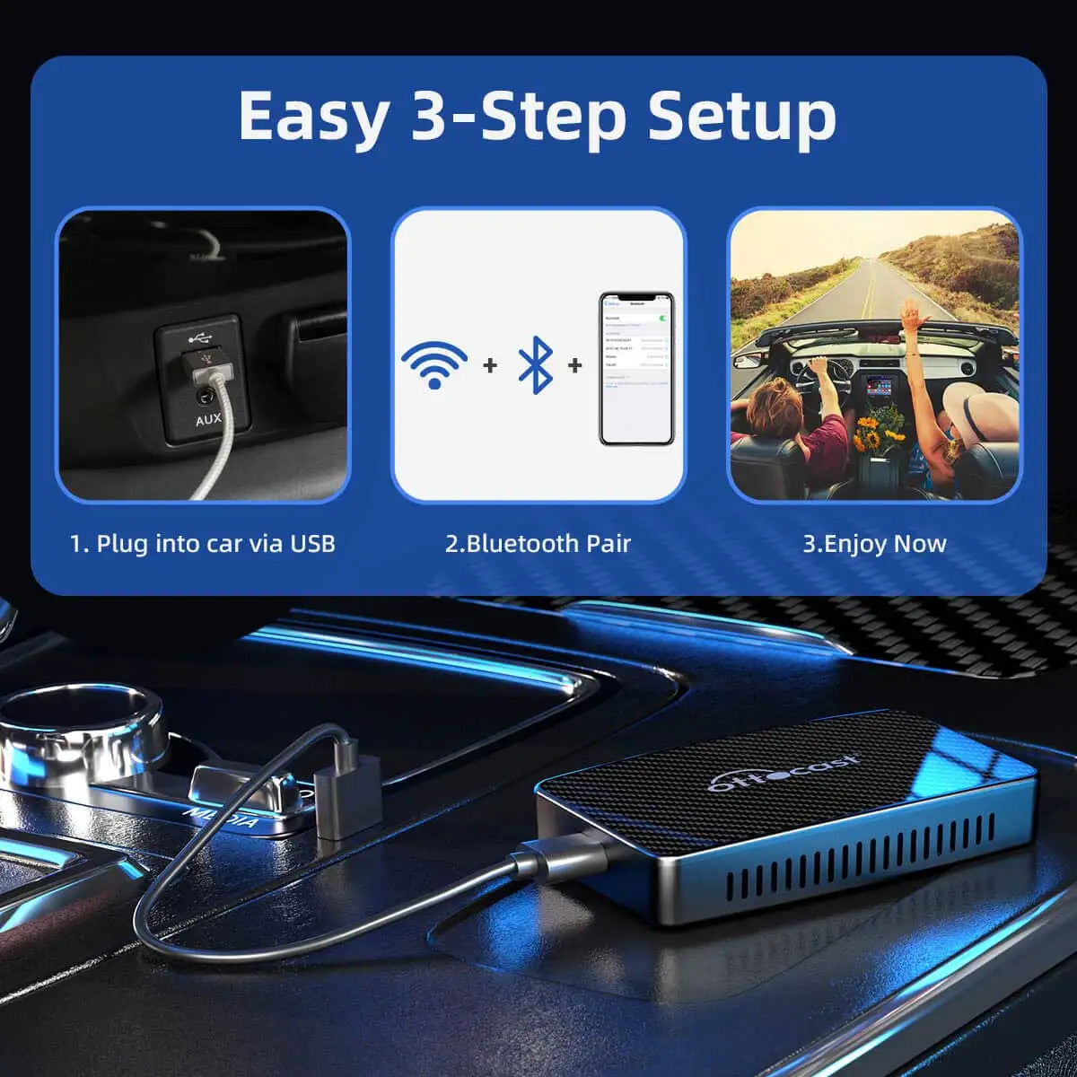 OTTOCAST Play2Video Pro Wireless CarPlay Android Auto Adapter for Youtuber for NetFlix Car Accessories for Lada HAVAl HYUNDRI