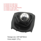 For Peugeot 206 207 307 Citroen C3/C5 PU 5 Speed Gear Shift Knob Shifter Lever Stick Gaiter Boot Cover Car Accessories