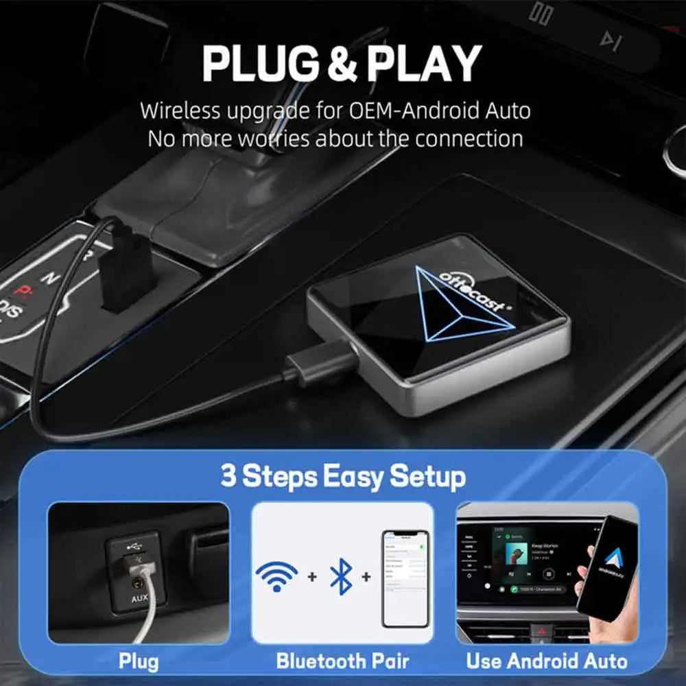 OTTOCAST A2Air Pro Wireless Android Auto Adapter for Android 14 Phone Car Accessories for Kia VW Audi Ford Benz  Chery Chevrolet