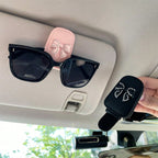 Car sun visor, glasses clip, bow tie with rhinestones, cute pink interior, sunglasses storage rack, car accessories