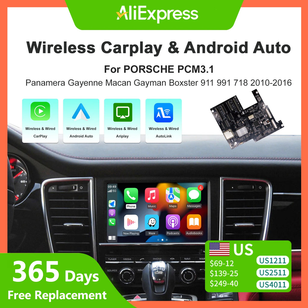 AUTOABC Wireless Carplay Module for Porsche PCM3.1 Cayenne Macan 911 Panamera Bosxter Android Auto Car Accessories Airplay carp