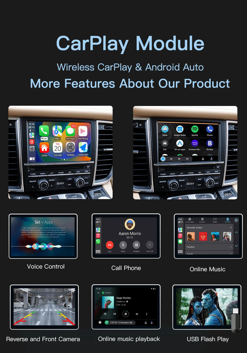 AUTOABC Wireless Carplay Module for Porsche PCM3.1 Cayenne Macan 911 Panamera Bosxter Android Auto Car Accessories Airplay carp