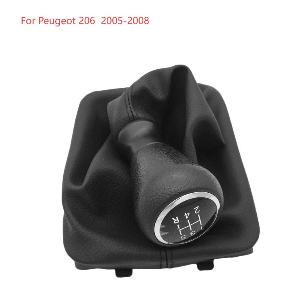 For Peugeot 206 207 307 Citroen C3/C5 PU 5 Speed Gear Shift Knob Shifter Lever Stick Gaiter Boot Cover Car Accessories