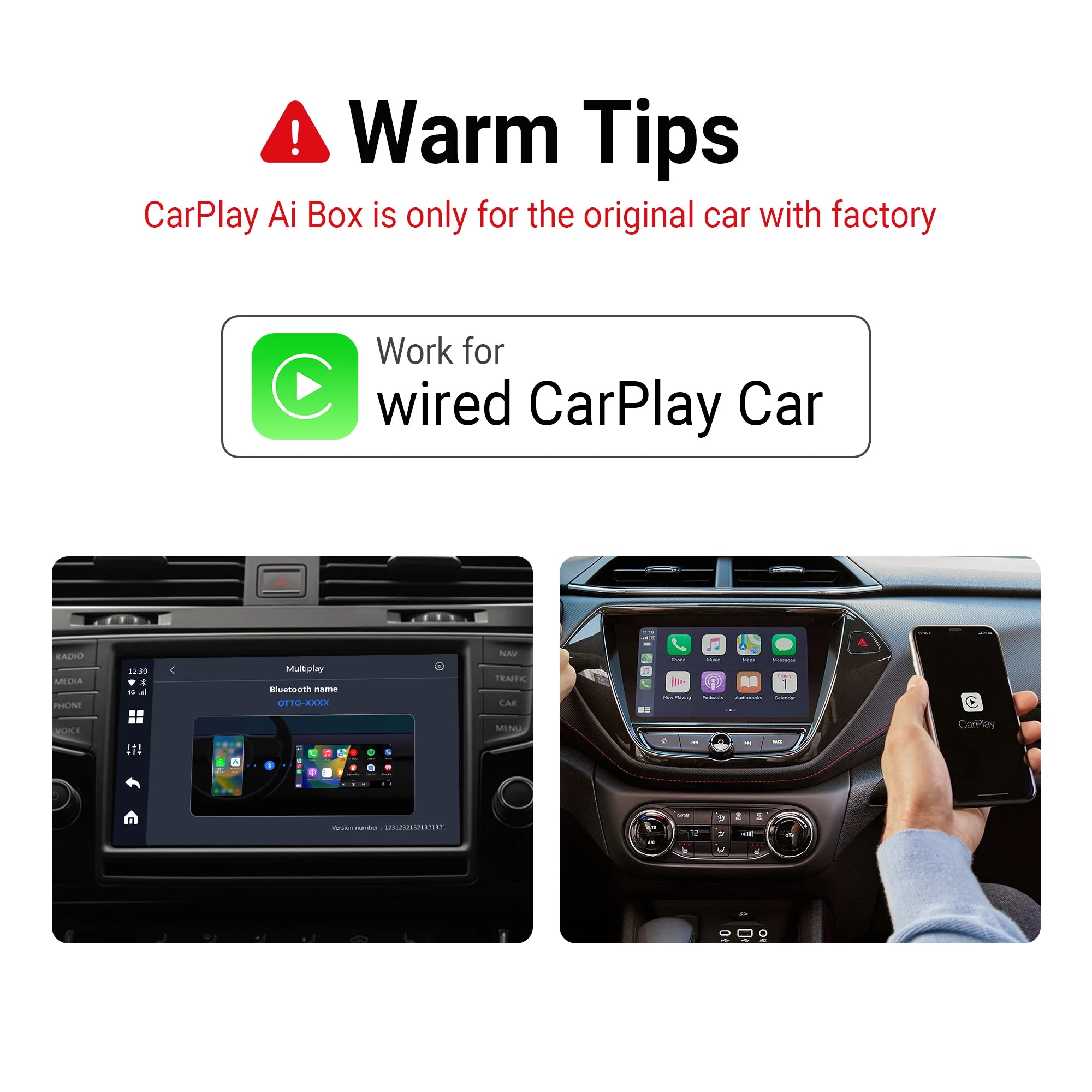 OTTOCAST OttoAibox P3 CarPlay AI Box Wireless Android Auto Smart TV Box Support for HDMI output Car Accessories for Benz VW Audi