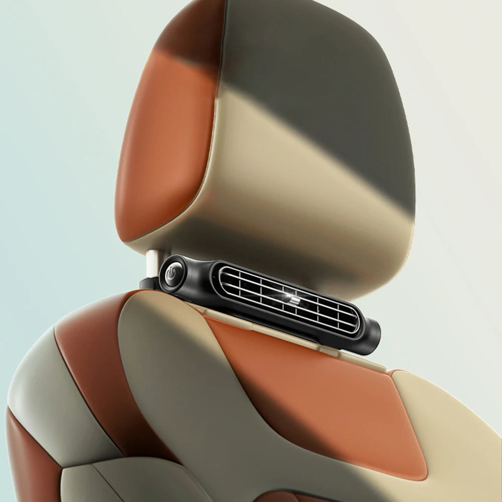 Car Headrest Cooling Air Fan 3 Speeds Adjustable Car Seat Cooling Fan USB Powered Rear Seat Ventilator Summer Car Accessories