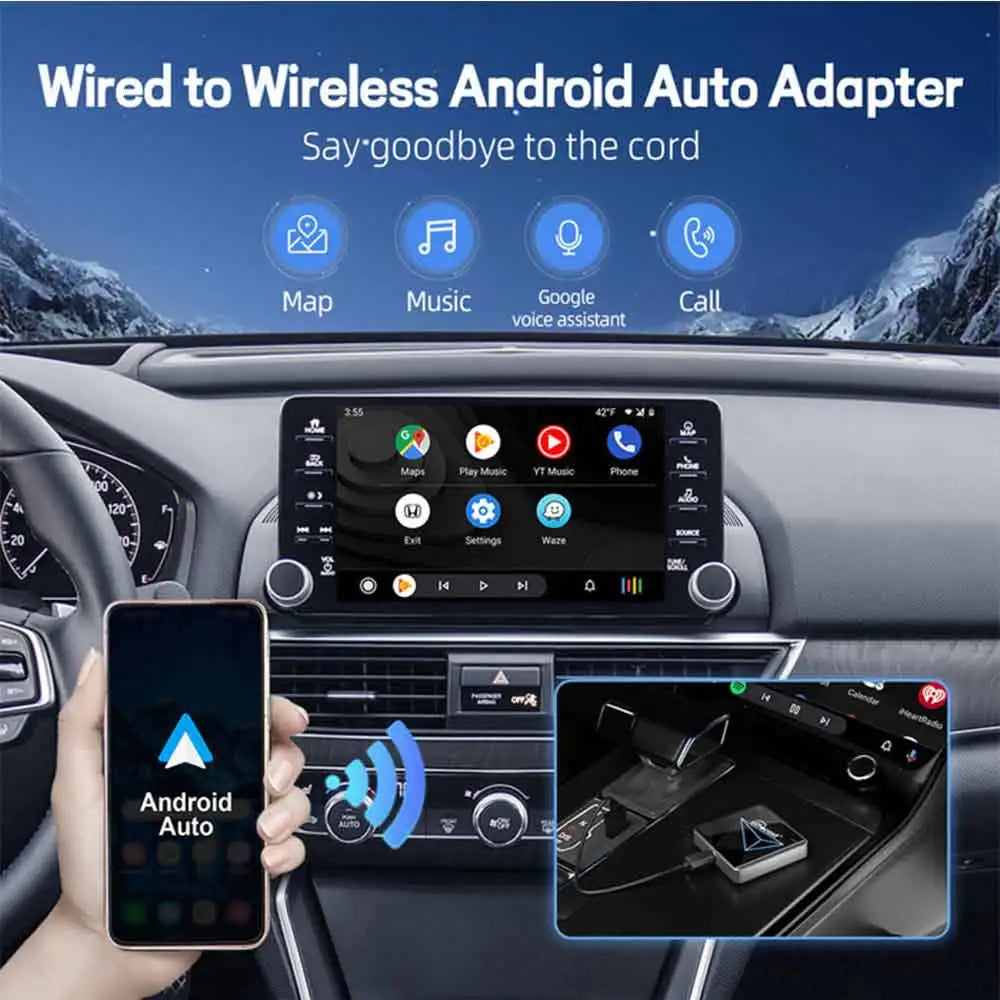 OTTOCAST A2Air Pro Wireless Android Auto Adapter for Android 14 Phone Car Accessories for Kia VW Audi Ford Benz  Chery Chevrolet