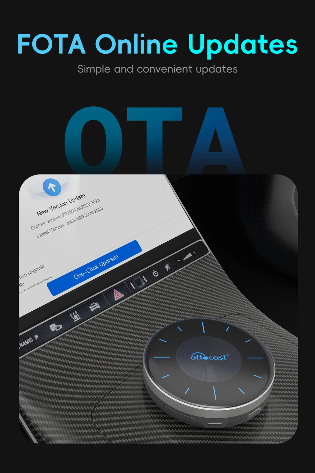 OTTOCAST OttoAibox P3 CarPlay AI Box Wireless Android Auto Smart TV Box Support for HDMI output Car Accessories for Benz VW Audi