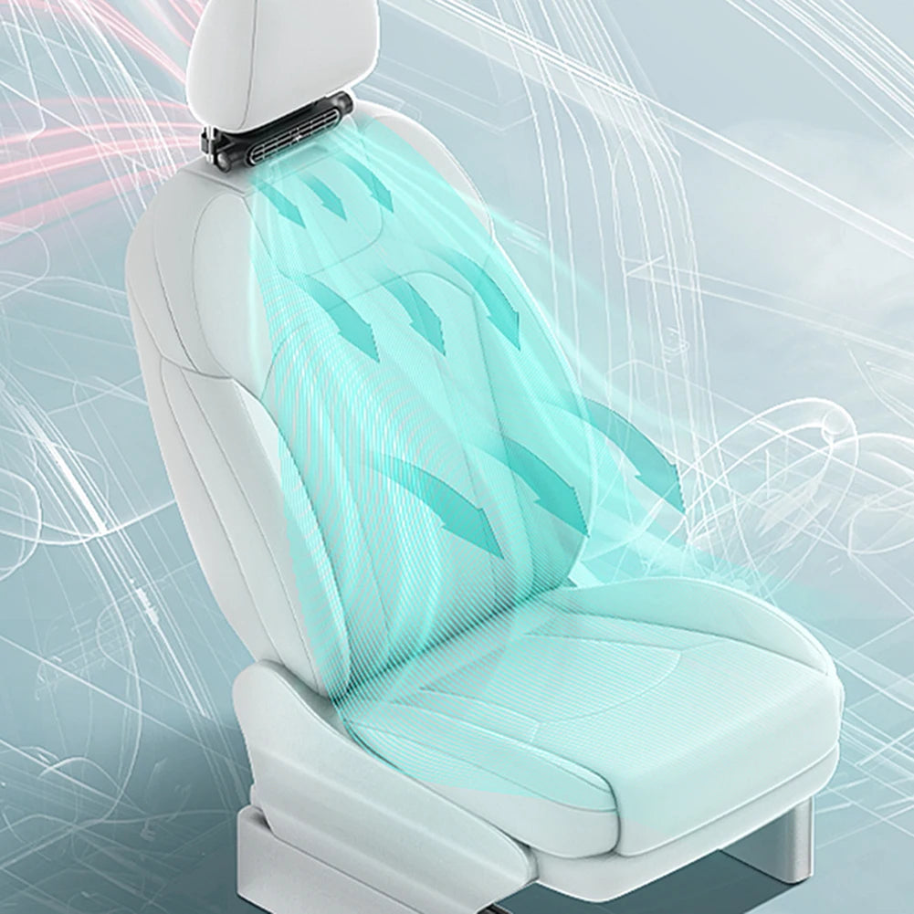 Car Headrest Cooling Air Fan 3 Speeds Adjustable Car Seat Cooling Fan USB Powered Rear Seat Ventilator Summer Car Accessories