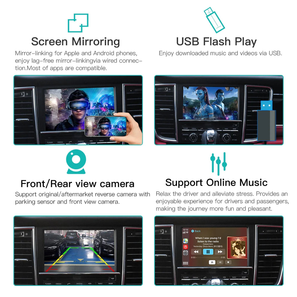 AUTOABC Wireless Carplay Module for Porsche PCM3.1 Cayenne Macan 911 Panamera Bosxter Android Auto Car Accessories Airplay carp