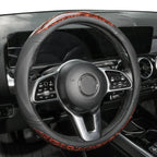 15'' Wood Grain Steering Wheel Cover Leather Breathable Non-slip Car Accessories