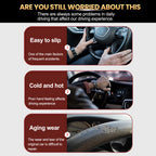 15'' Wood Grain Steering Wheel Cover Leather Breathable Non-slip Car Accessories