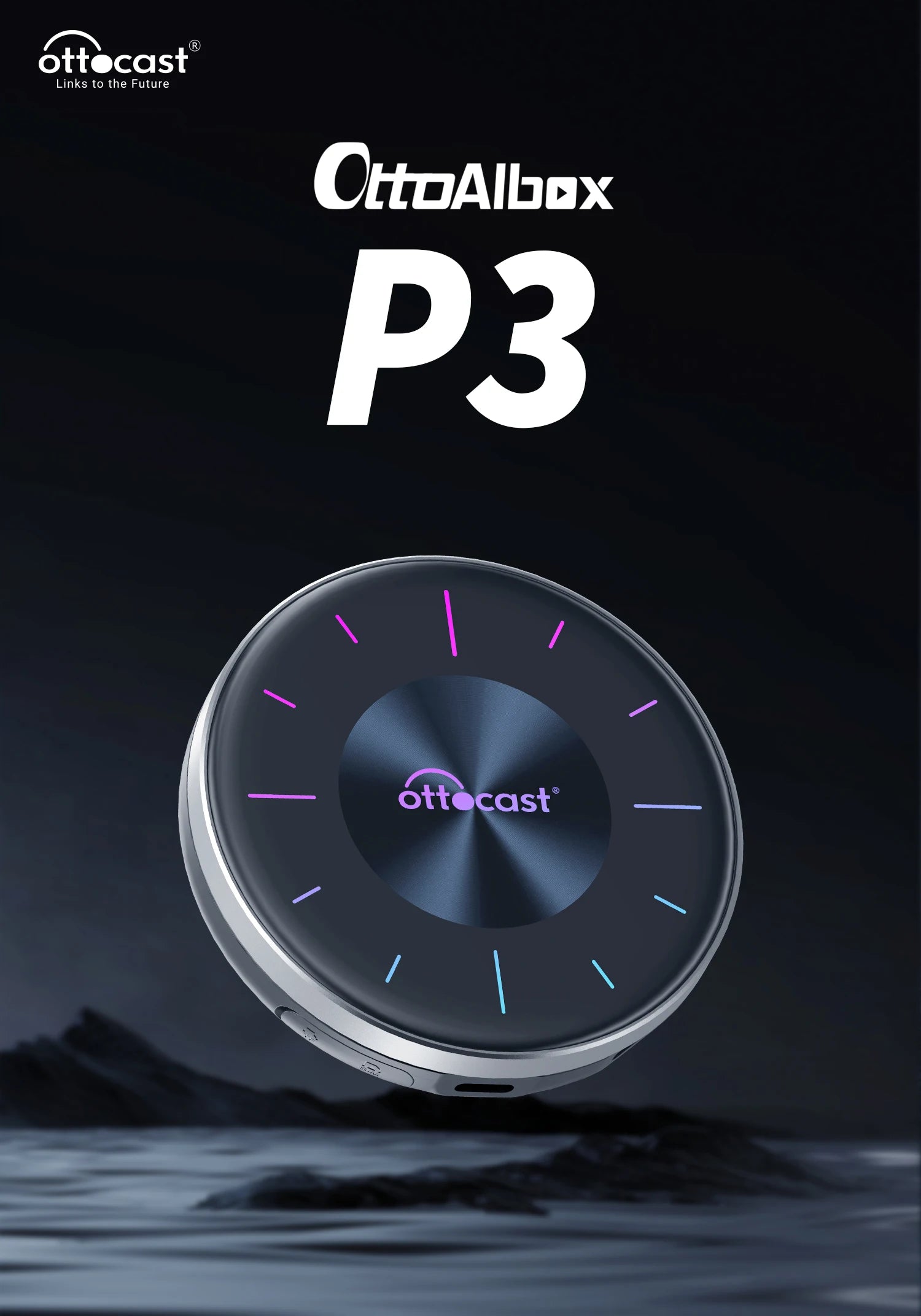 OTTOCAST PICASOU 3 CarPlay AI Box Wireless Android Auto TV Box Mini HDMI for Toyota Kia Hyundai VW for Netflix Car Accessories