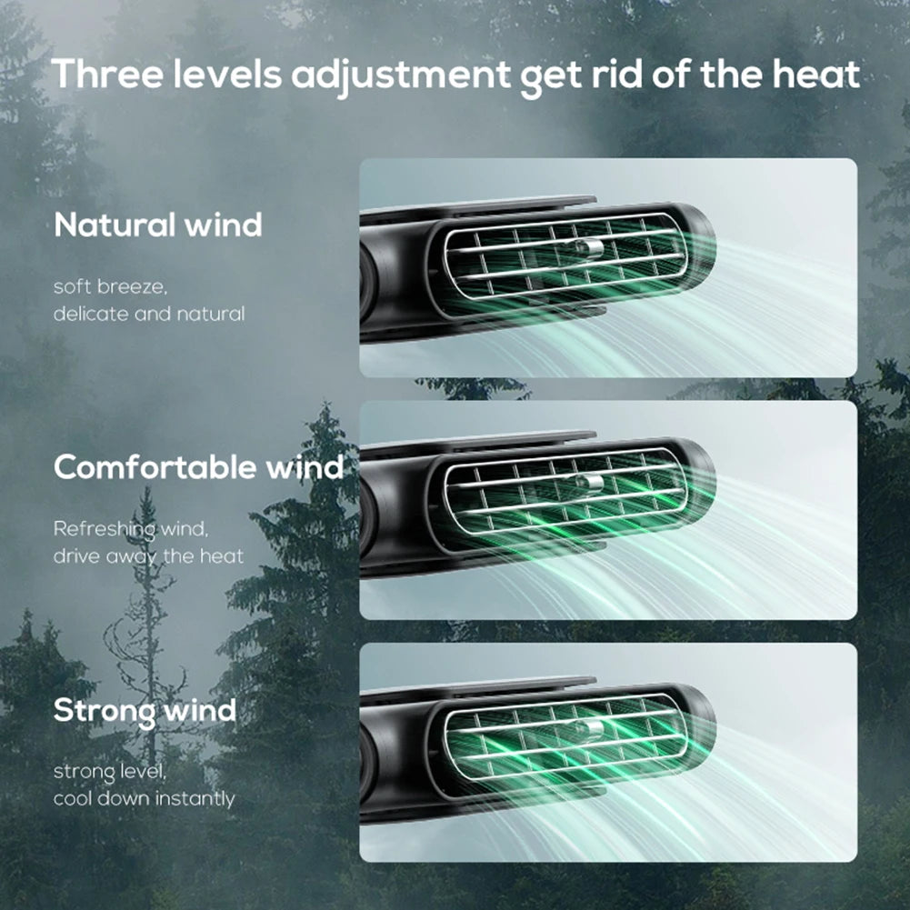 Car Headrest Cooling Air Fan 3 Speeds Adjustable Car Seat Cooling Fan USB Powered Rear Seat Ventilator Summer Car Accessories
